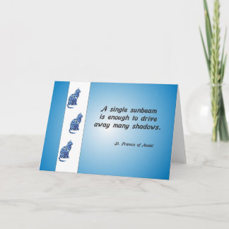 有志の感謝の猫および太陽光線の引用文 サンキューカード