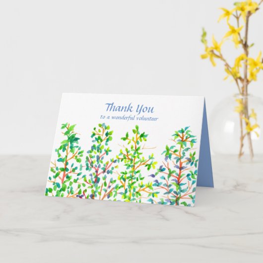 有志の水彩画の木ありがとう カード (黄色い花)