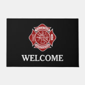 有志の消防士のマルタ十字の玄関マット ドアマット (正面)