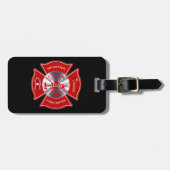 有志の消防士のラベル(あなたの接触情報を加えて下さい) ラゲッジタグ (正面横)