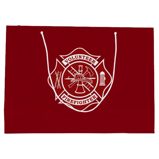 有志の消防士の大きいギフトバッグ ラージペーパーバッグ (裏面)