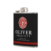 有志の消防士|のマルタ十字のカスタムの黒 フラスク (左)