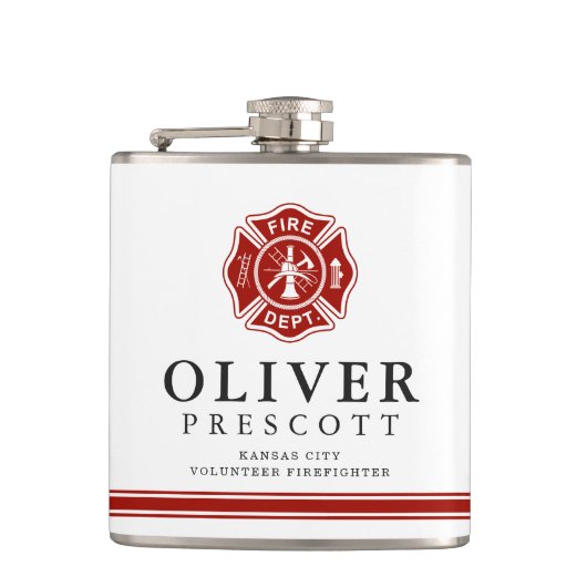 有志の消防士|のマルタ十字のカスタム フラスク (正面)