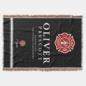 有志の消防士|のマルタ十字の記号の黒 スローブランケット (正面)