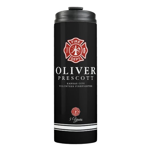 有志の消防士|のマルタ十字の記号の黒 タンブラー (正面)