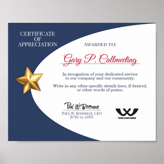 有志の職員に対する礼状 ポスター (正面)