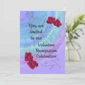 有志の認識の招待状の赤のカーネーション 招待状 (スタンド正面)