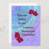 有志の認識の招待状の赤のカーネーション 招待状 (正面/裏面)