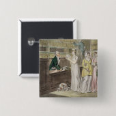 有料貸出図書館(およびw/cおよびwペンとインク 缶バッジ (正面&裏面)