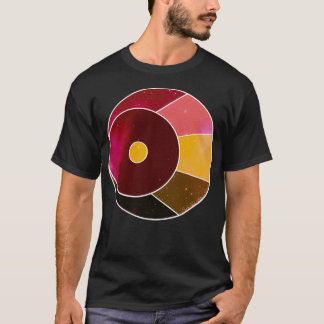 有明の三日月の赤とオレンジ Tシャツ