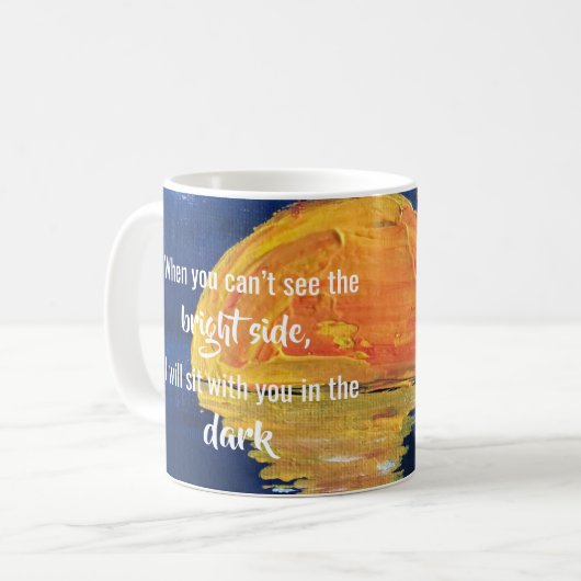 有望な明るい面が襲うのを見ることができない時 コーヒーマグカップ (正面左)