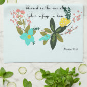 有望な聖書は芸術-賛美歌の34:8 --を作詩します キッチンタオル (折り畳み)