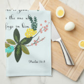 有望な聖書は芸術-賛美歌の34:8 --を作詩します キッチンタオル (四つ折り)