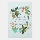 有望な聖書は芸術-賛美歌の34:8 --を作詩します キッチンタオル (縦)