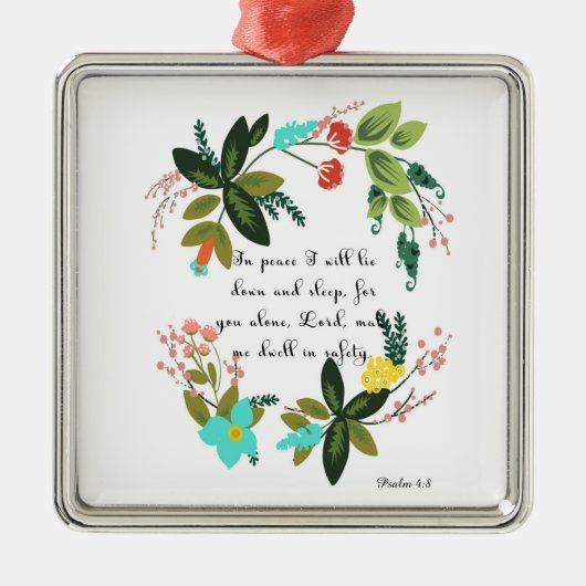 有望な聖書は芸術-賛美歌の4:8 --を作詩します メタルオーナメント (正面)