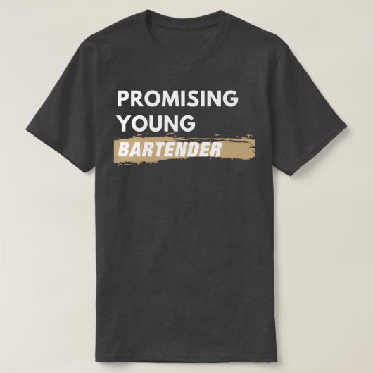 有望な若手バーテンダー Tシャツ (デザイン正面)
