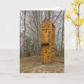 有権者と政治家のための2階建てのアウトハウス カード (黄色い花)