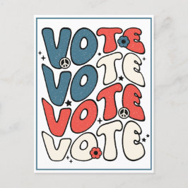 有権者へのレトロ赤、白、および青 ポストカード