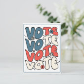 有権者へのレトロ赤、白、および青 ポストカード (スタンド正面)