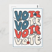 有権者へのレトロ赤、白、および青 ポストカード (正面/裏面)