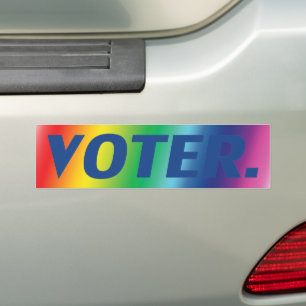 "有権者"青文字プライドlgbtq lgbt背景 バンパーステッカー