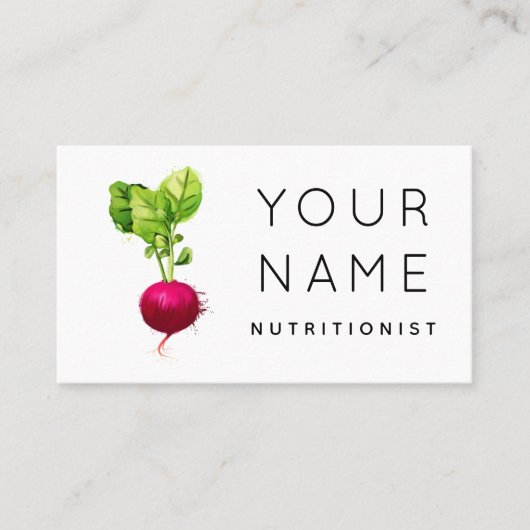 有機ビートルートの水彩画 ベジタブル栄養士 名刺 (正面)