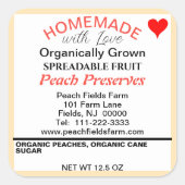 有機レッドオレンジピーチ保存缶詰 スクエアシール (正面)