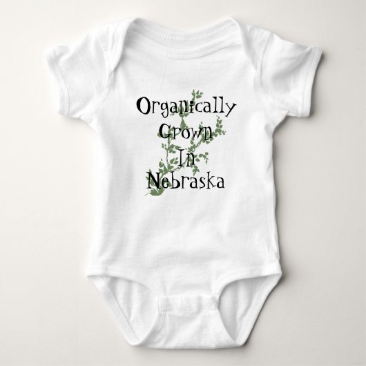 有機栽培ベビーあなたの州ベビーボディスーツ ベビーボディスーツ (正面)