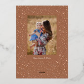 有機的なウィンターボタニカル オーバルフォトシェイプ ラスト 箔シーズンカード (裏面)