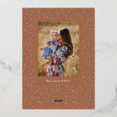 有機的なウィンターボタニカル オーバルフォトシェイプ ラスト 箔シーズンカード (裏面)