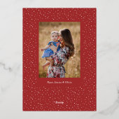 有機的なウィンターボタニカル オーバルフォト型 レッド 箔シーズンカード (裏面)