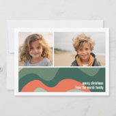 有機的なラインのアブストラクトアート - 1 枚の写真 翡翠とタンジェリンの色合い シーズンカード (正面)