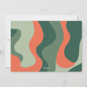 有機的なラインのアブストラクトアート - 1 枚の写真 翡翠とタンジェリンの色合い シーズンカード (裏面)