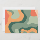 有機的なライン抽象アート - 1 枚の写真 翡翠とコーラル シーズンカード (裏面)