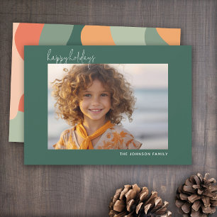 有機的なライン抽象アート - 1 枚の写真 翡翠 コーラル シーズンカード