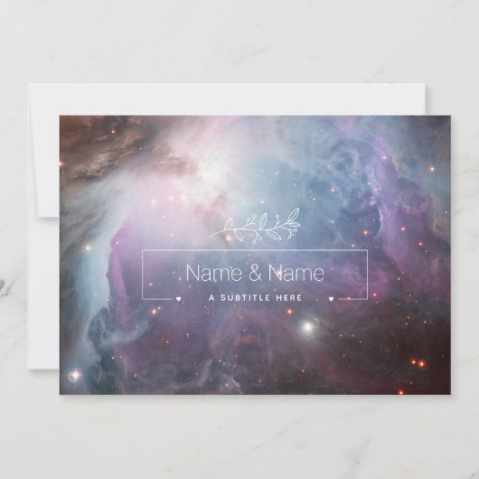 有機的な白がレトロなオリオン星雲を優しく包み込む 編集可能 サンキューカード (正面)