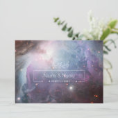 有機的な白がレトロなオリオン星雲を優しく包み込む 編集可能 サンキューカード (スタンド正面)