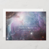 有機的な白がレトロなオリオン星雲を優しく包み込む 編集可能 サンキューカード (正面/裏面)