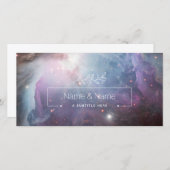 有機的な白がレトロなオリオン星雲を優しく包み込む 編集可能 サンキューカード (正面/裏面)