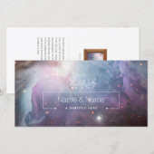 有機的な白がレトロなオリオン星雲を彩る 編集可能 サンキューカード (正面/裏面)