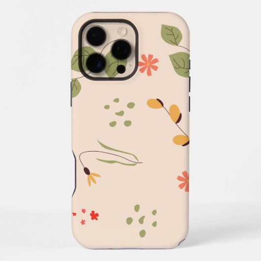 有機的な花の背景 iPhoneケース (裏面)