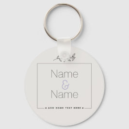 「有機的 ミニマル ナチュラル ウェディング デザイン 編集可能」 キーホルダー