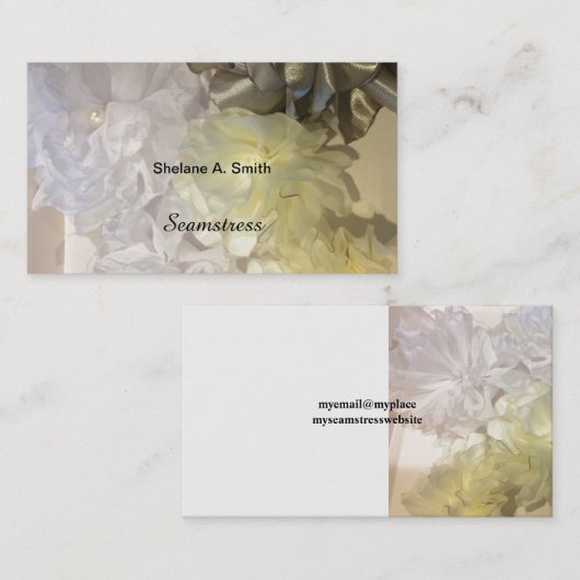 有機織物の花 名刺 (正面/裏面)