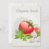 有機農場の新鮮野菜 トマトとハーブ 招待状 (正面)