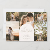 有機 モノグラム 5 枚 写真 ホリデー カード (正面)