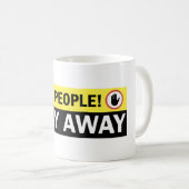 有毒な人々は遠くにな警告標識をとどまります コーヒーマグカップ (正面右)