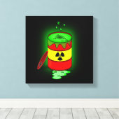 有毒な廃棄物の樽。 キャンバスプリント (インサイチュ (ウッドフロア))