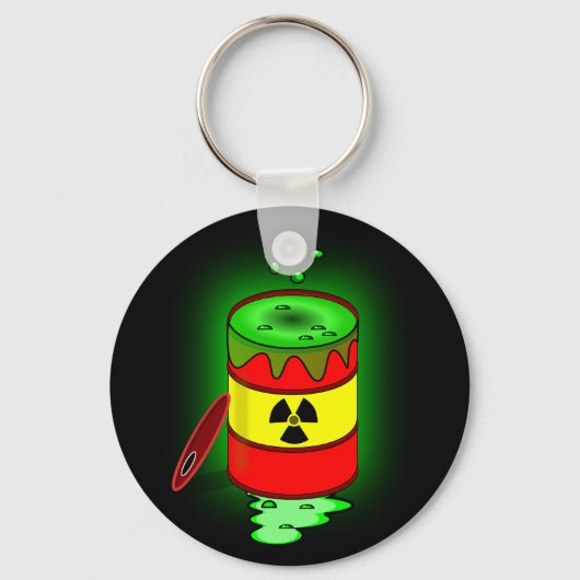 有毒な廃棄物の樽。 キーホルダー (正面)