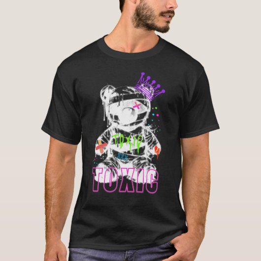 有毒な愛のテディベア グラフィックシャツ Tシャツ (正面)