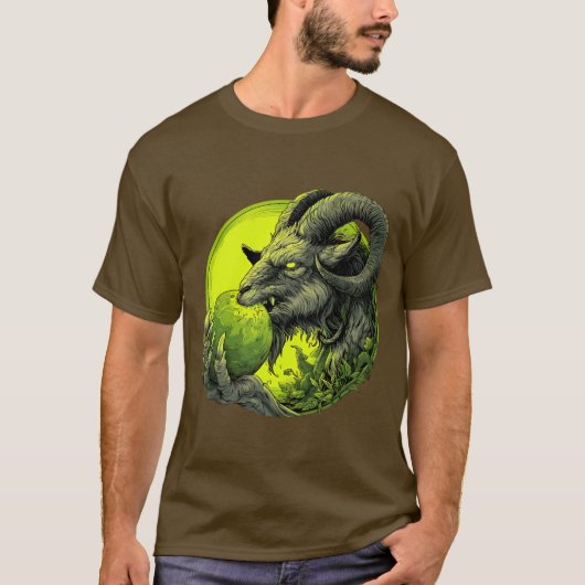 有毒な緑の悪魔のヤギTシャツ Tシャツ (正面)